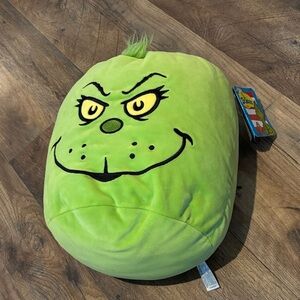 Green Grinch Plush Pillow Dr. Seuss NWT 12 inch